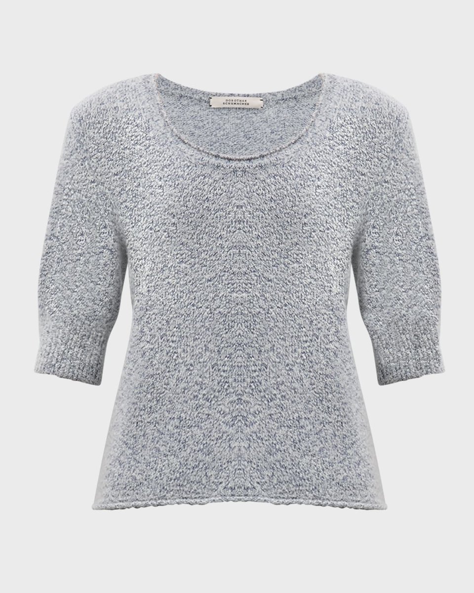 Luxury Delight Heathered Scoop-Neck Cashmere Pullover