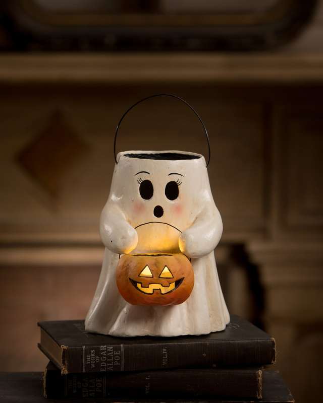Sweet Boo with Pumpkin Bucket Halloween Accent