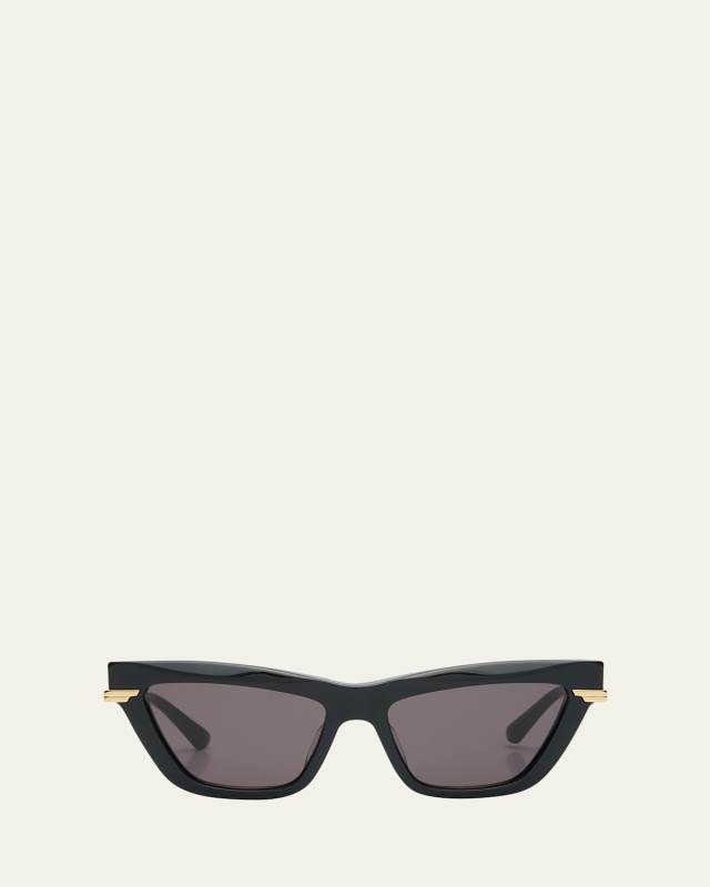Logo Mixed-Media Cat-Eye Sunglasses