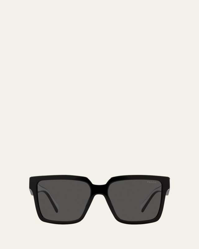 Contrasting Logo Square Acetate & Plastic Sunglasses