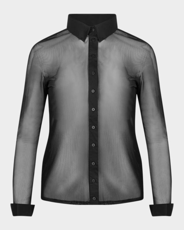 Avril Sheer Button-Down Shirt