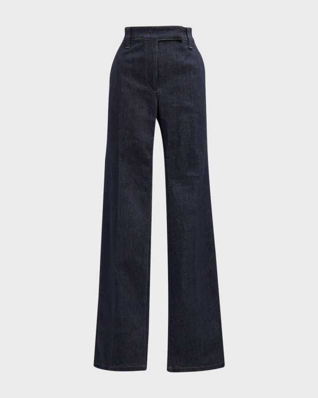 Dark Wash Skinny Denim Pants with Contrast Stiching