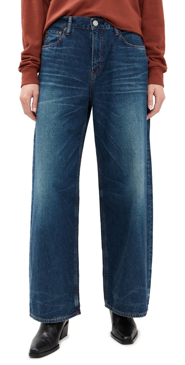 MOUSSY VINTAGE MV Emporia Super Wide Pants Dark Blue