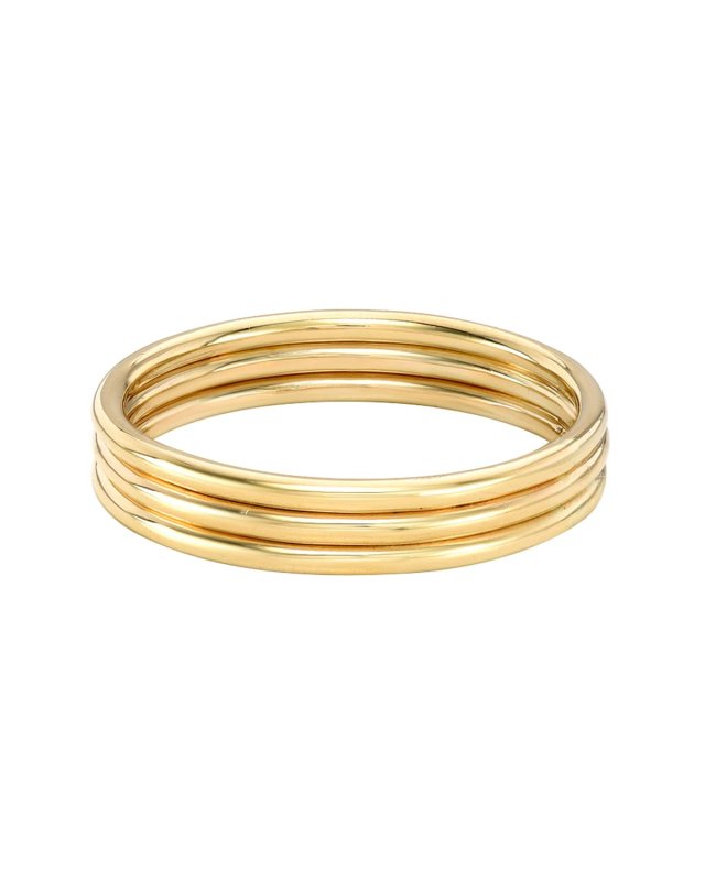 14k Gold Trio Band Ring, Size 6 and