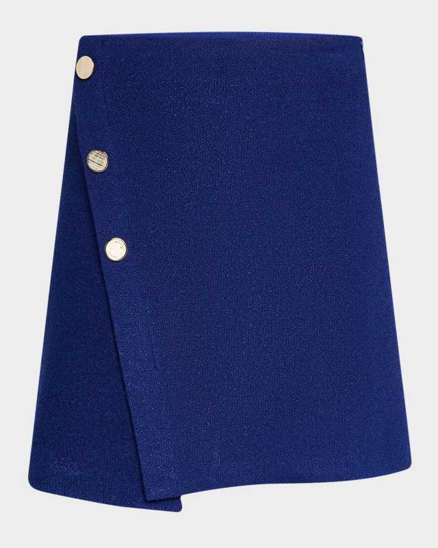 Asymmetric Boucle Knit Mini Skirt
