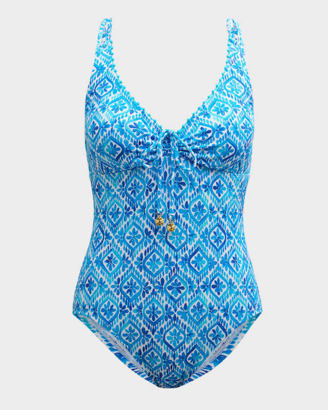 Island Cays Shell V-Neck One-Piece Swimsuit