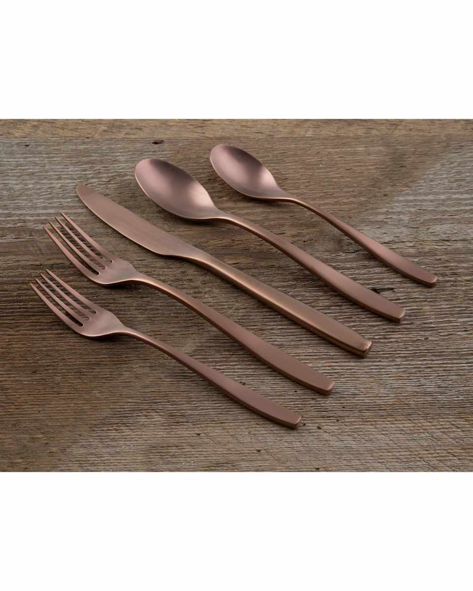 Averie Copper Satin 20-Piece Flatware Set, Service for 4
