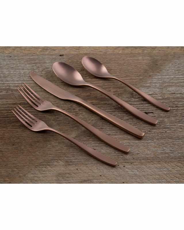Averie Copper Satin 20-Piece Flatware Set, Service for 4