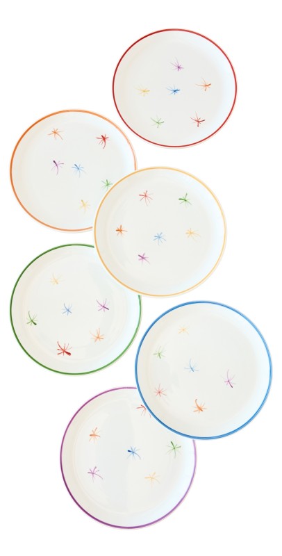 Zafferano Asterisco Dinner Plate Set of 6 Assorted