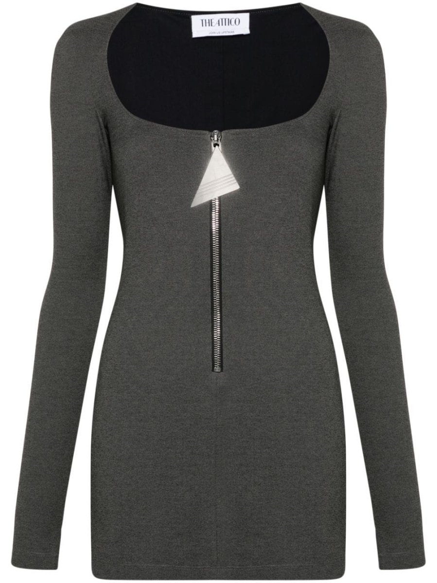 mélange-effect mini dress