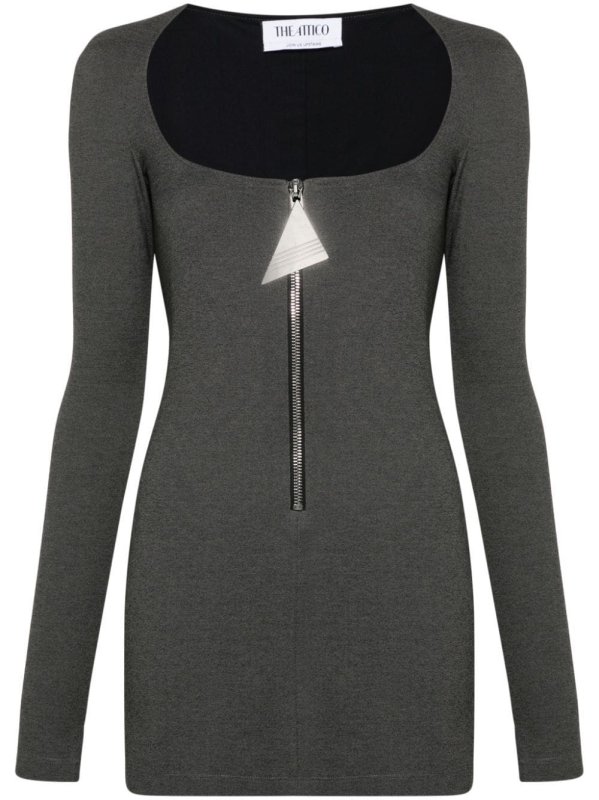 mélange-effect mini dress