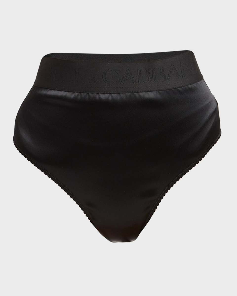 High-Rise Stretch Satin Briefs