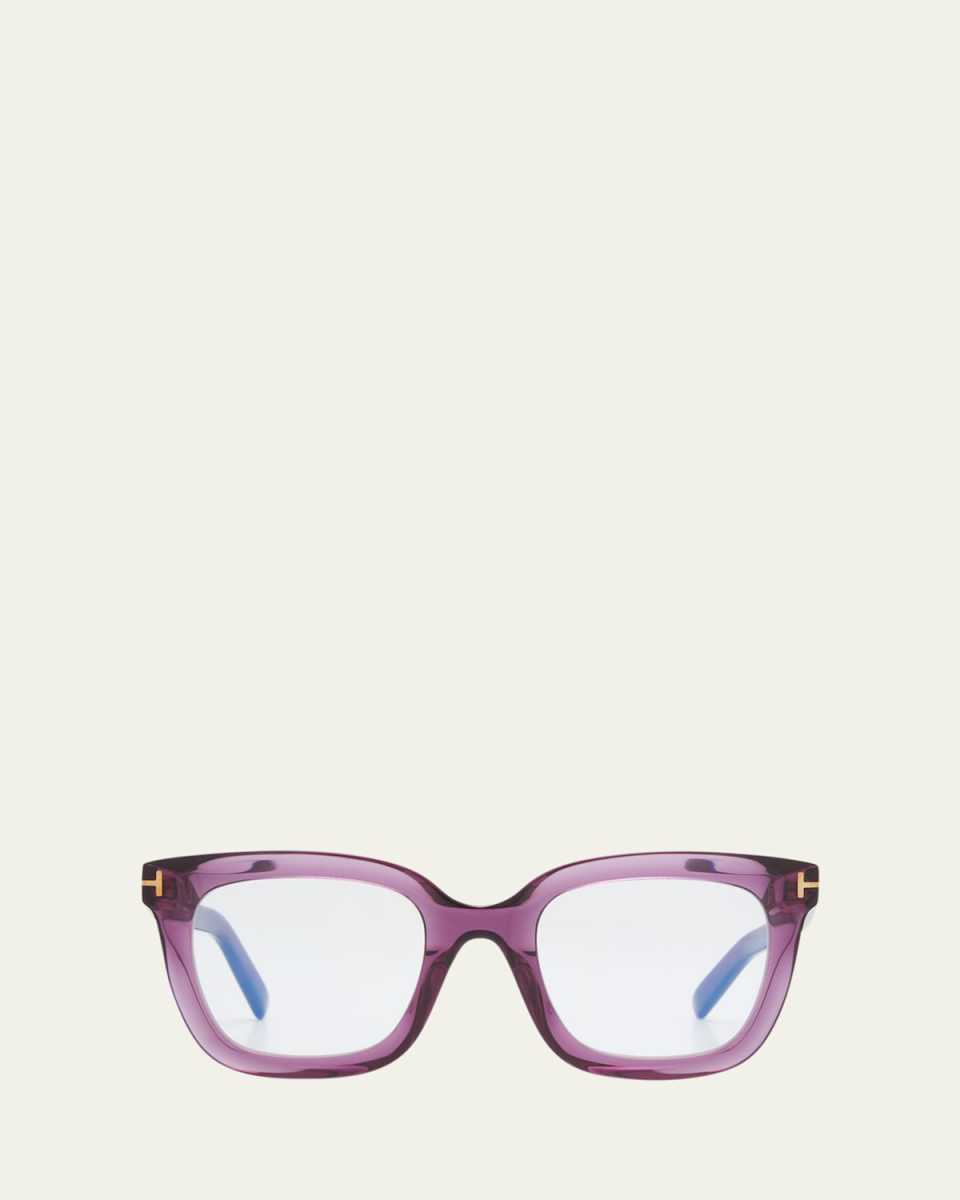 Violet Blue Blocking Square Acetate Glasses