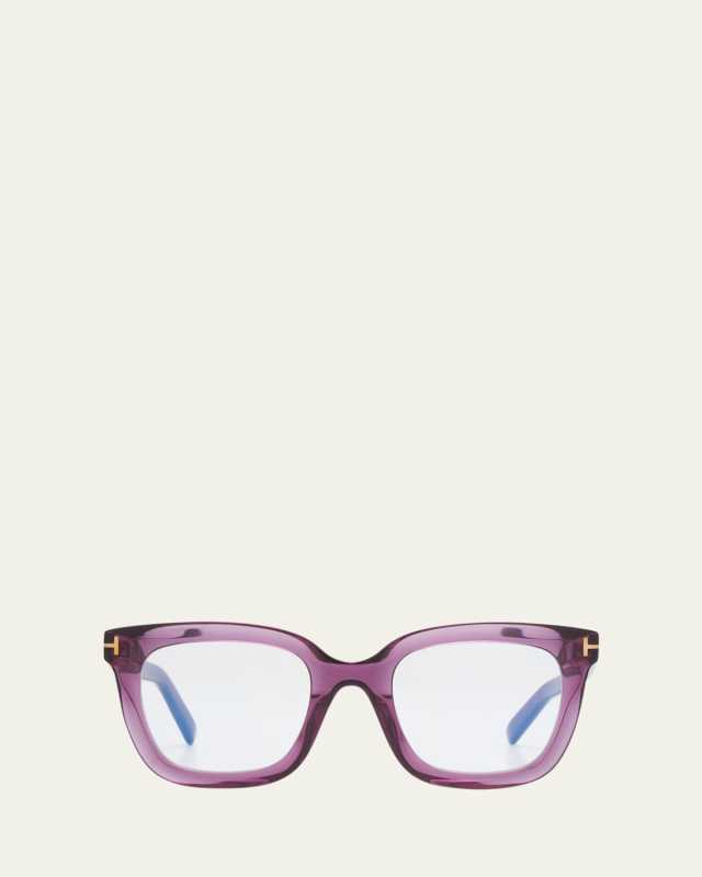 Violet Blue Blocking Square Acetate Glasses