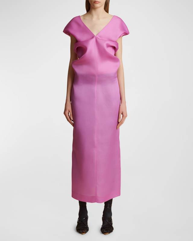 Ima Slouched Silk Midi Dress