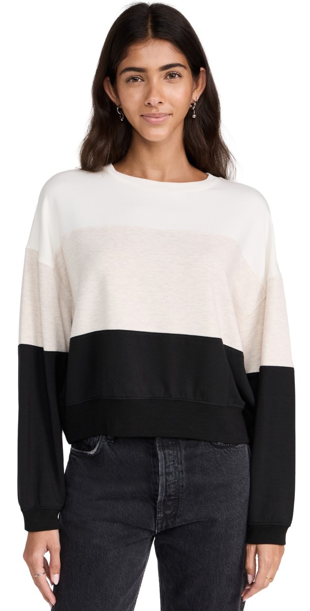 Z Supply Colorblock Modal Sweatshirt Black