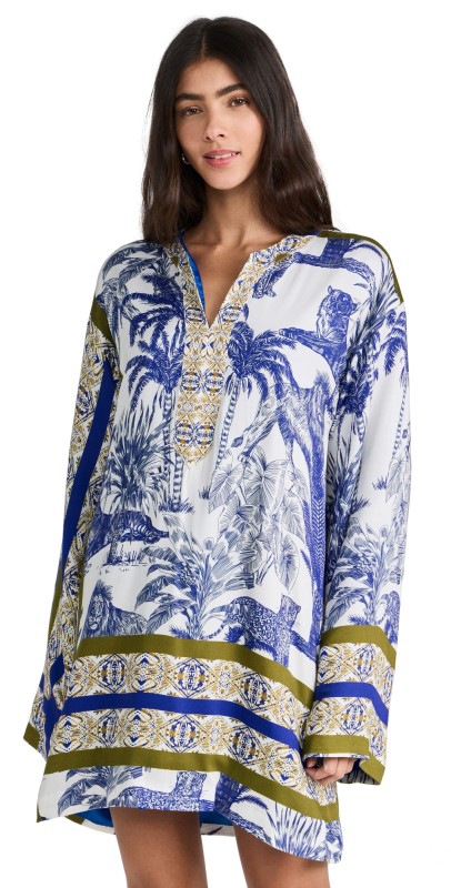 Dur Doux Palmier Tunic Dress Blue Green