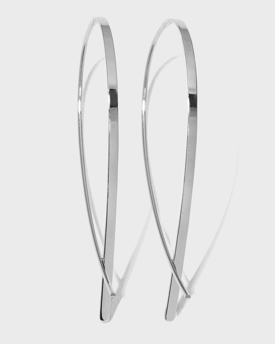 Small Elongated Flat Upside Down Hoops