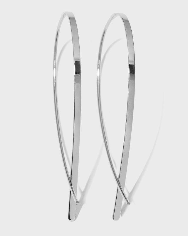 Small Elongated Flat Upside Down Hoops