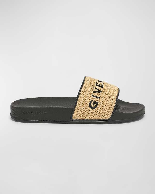 Embroidered Logo Flat Resort Sandals