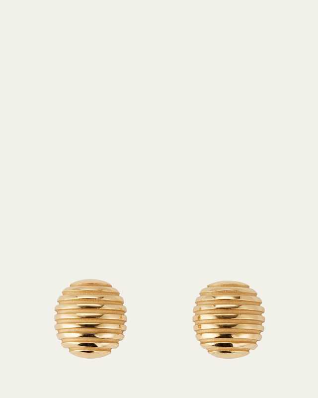 18k Yellow Gold Isla Oval Stud Earrings
