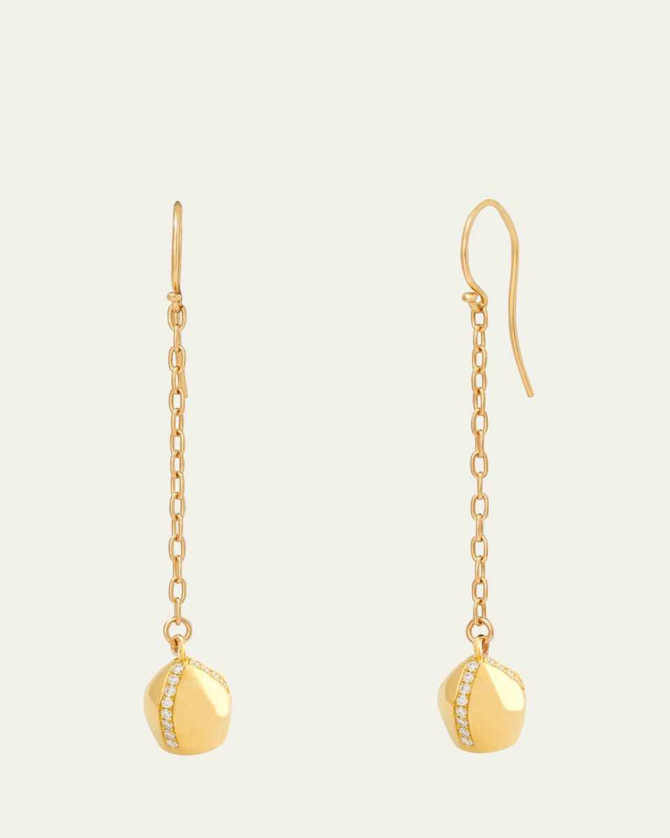 Diamond Lune Dangle Earrings