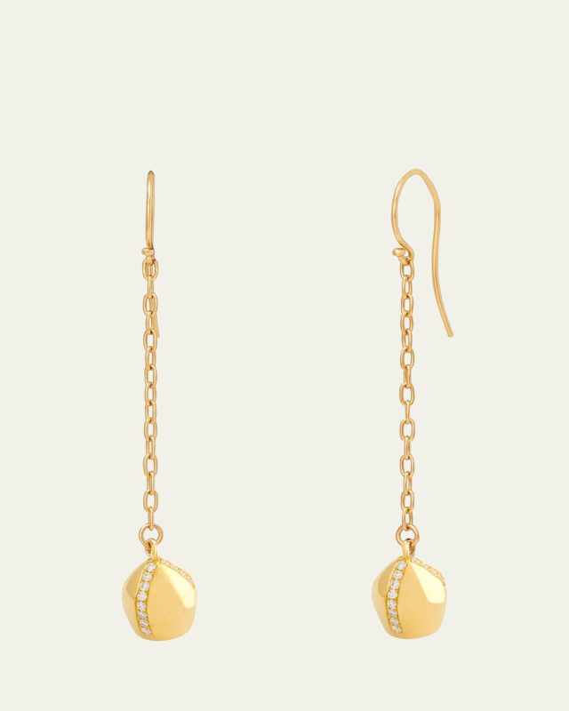 Diamond Lune Dangle Earrings