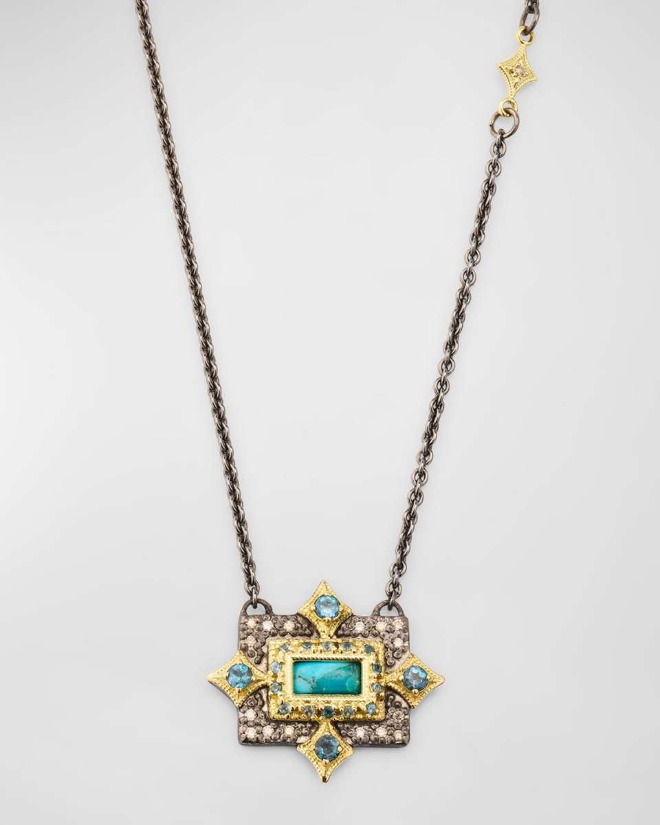 Turquoise East West Pendant Necklace