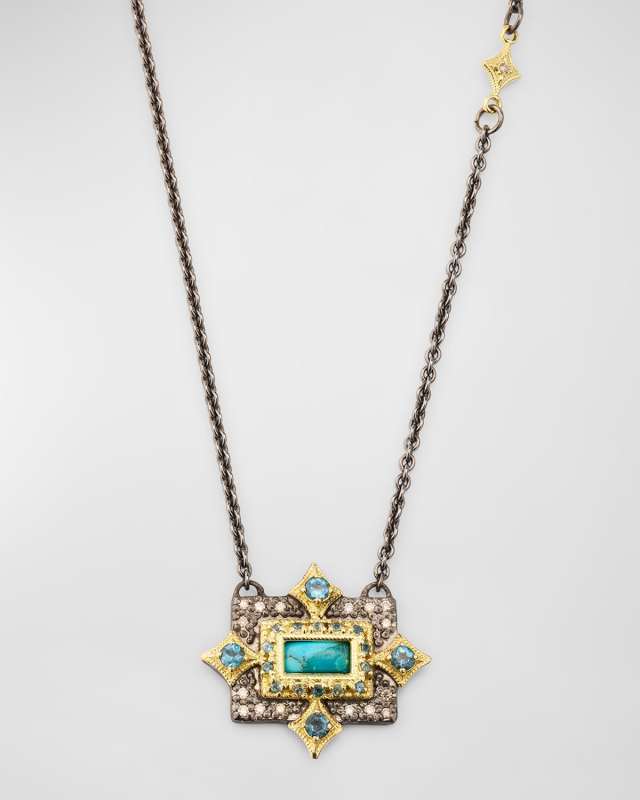 Turquoise East West Pendant Necklace