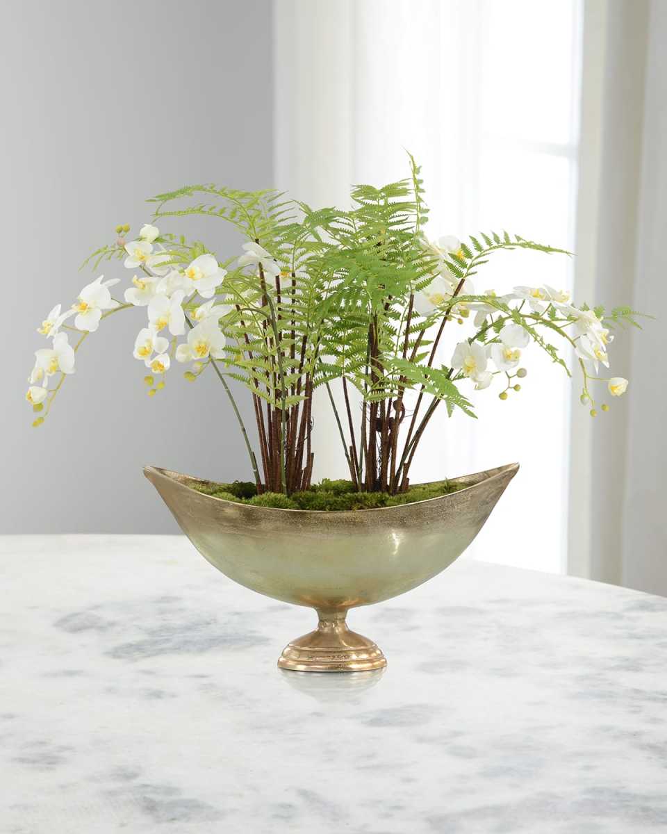Golden Ferns Faux Floral Arrangement