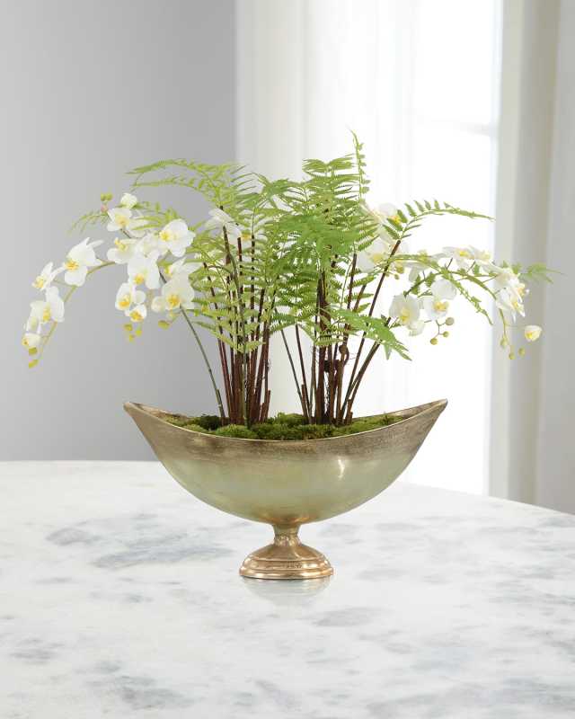 Golden Ferns Faux Floral Arrangement