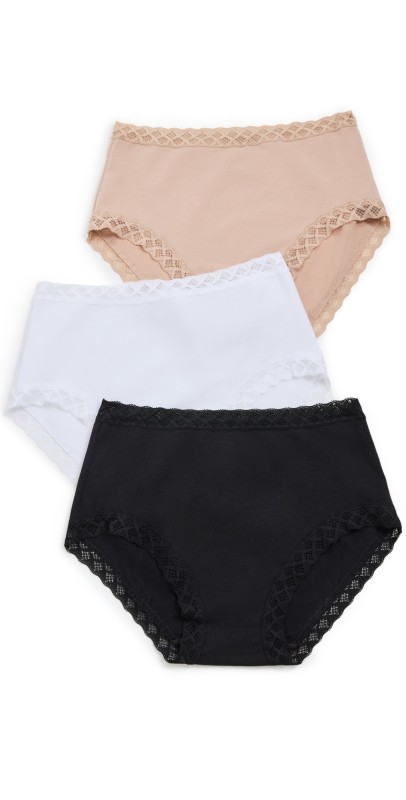 Natori Bliss Full Briefs 3 Pack Black/Cafe/White