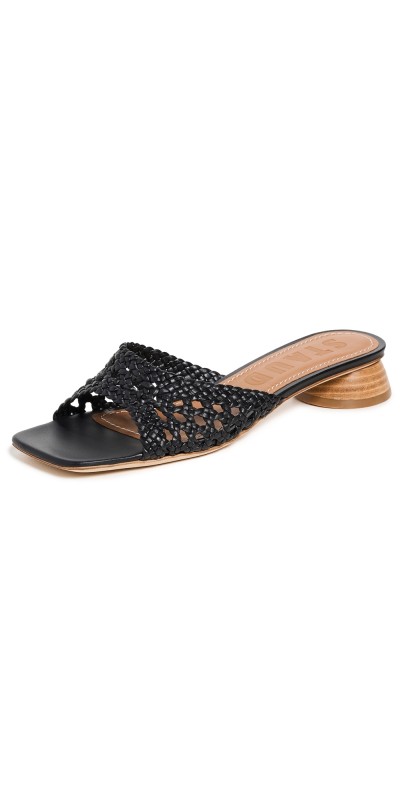 STAUD Simone Crochet Heels Black