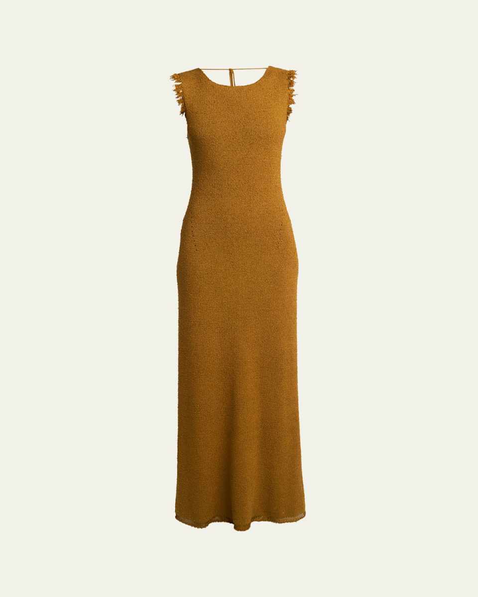 Silvia Double-Face Silk Boucle Knit Dress