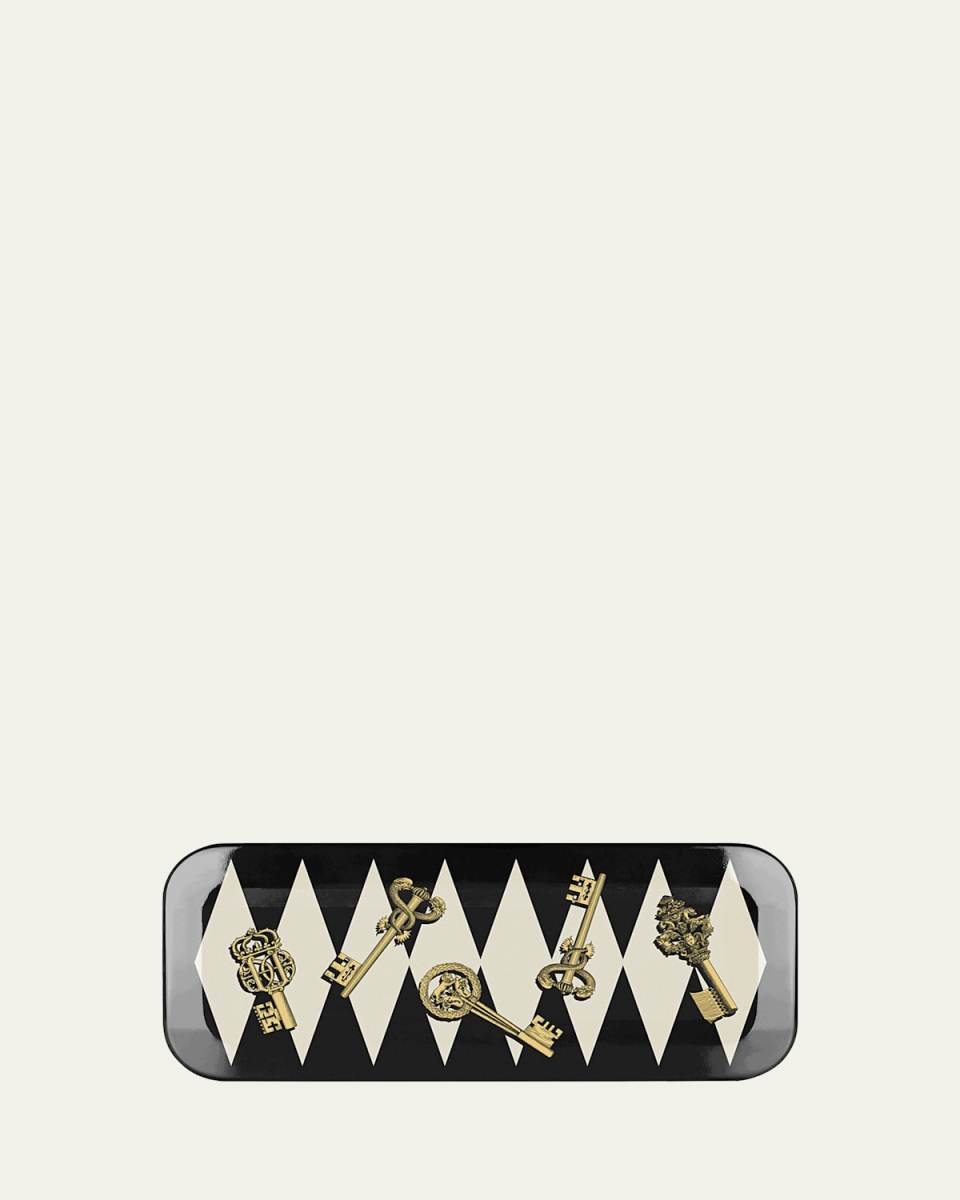Chiavi Gold and Rombi Tray - 25x60 cm