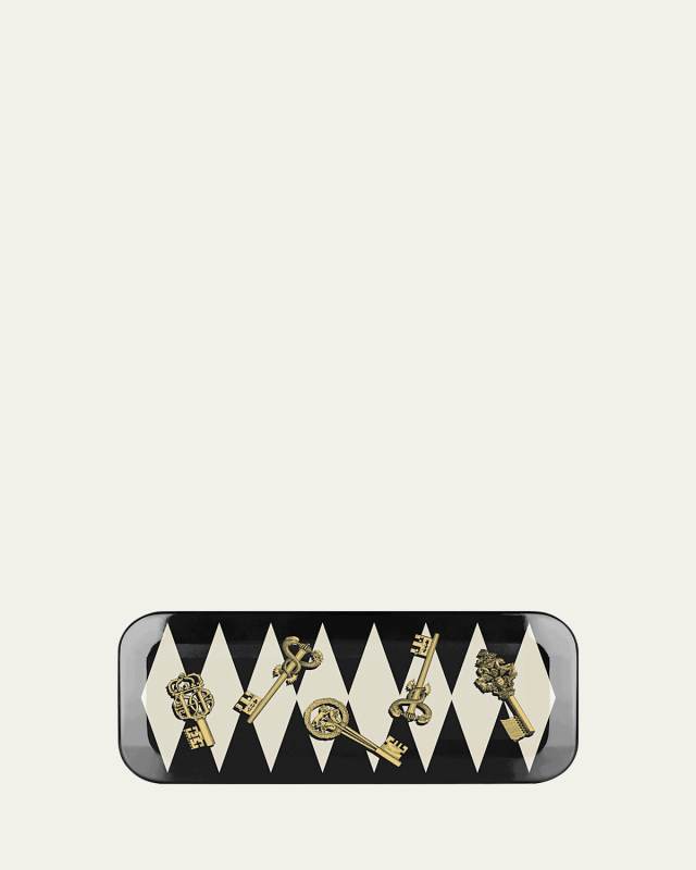 Chiavi Gold and Rombi Tray - 25x60 cm