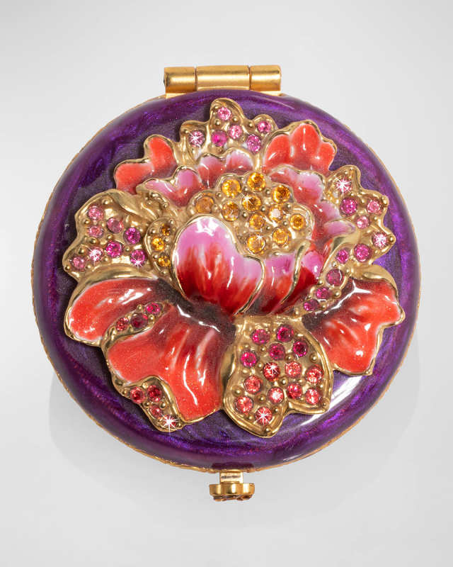 Brocade Floral Round Compact