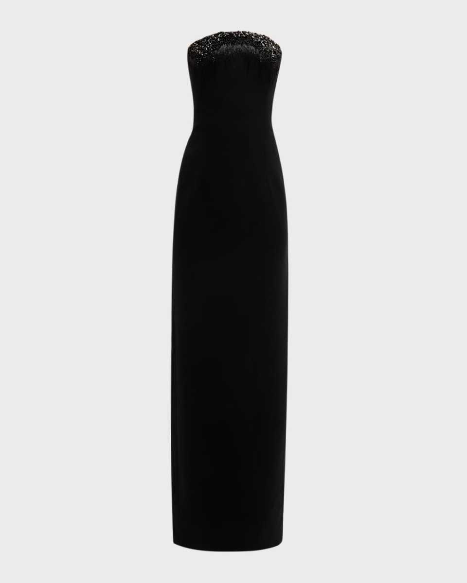 Crystal Strapless Column Gown