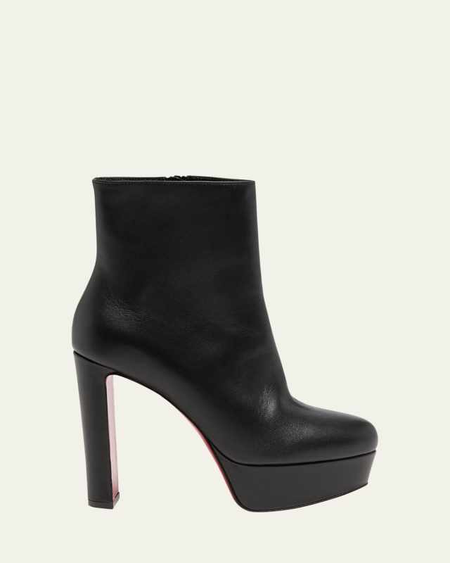 Loo Leather Red Sole Platform Booties