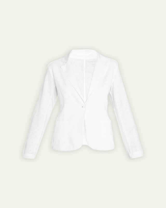 Stretch Linen One-Button Blazer