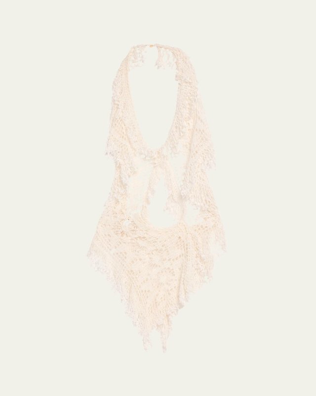 Drift Asymmetric Crochet Halter Top