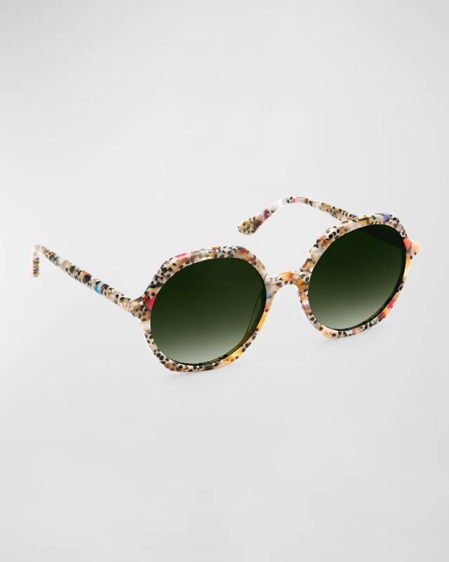 Sophia Round Multi-Color Acetate Sunglasses