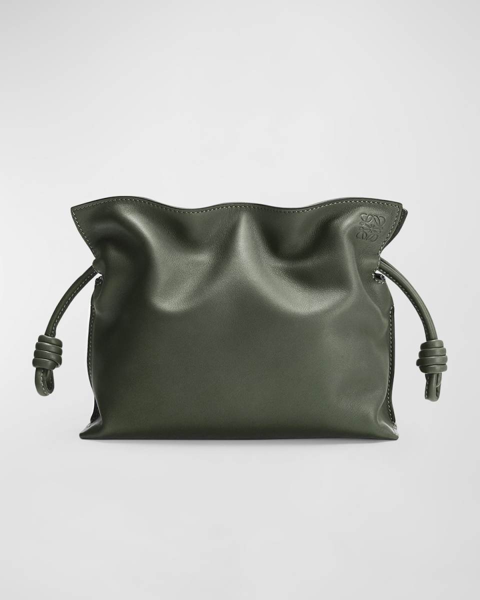 Flamenco Mini Clutch Bag in Napa Leather with Blind Embossed Anagram