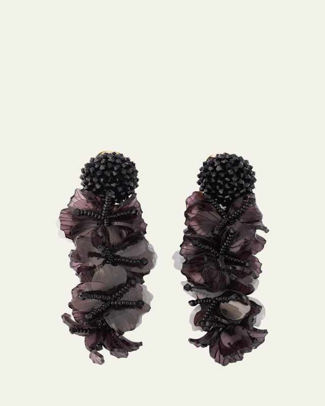 Large Flower and Bead Earrings