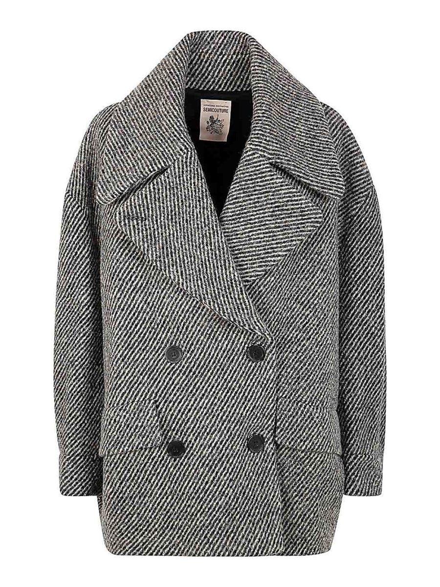 Semicouture Manteau Court - Noir