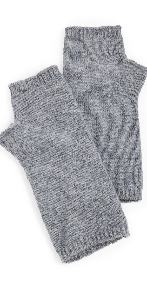 Jenni Kayne Fingerless Cashmere Gloves Grey