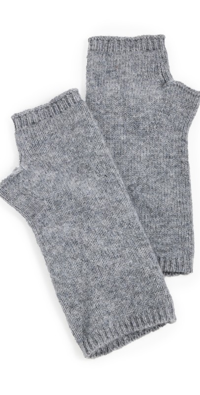 Jenni Kayne Fingerless Cashmere Gloves Grey