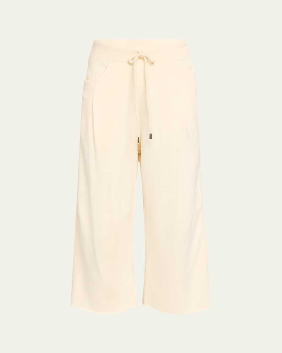 Cropped Pleated Sweatpants