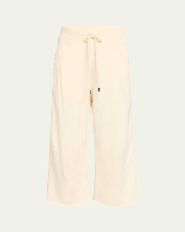 Cropped Pleated Sweatpants