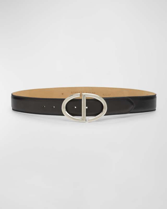 S-Buckle Zinc & Leather Belt